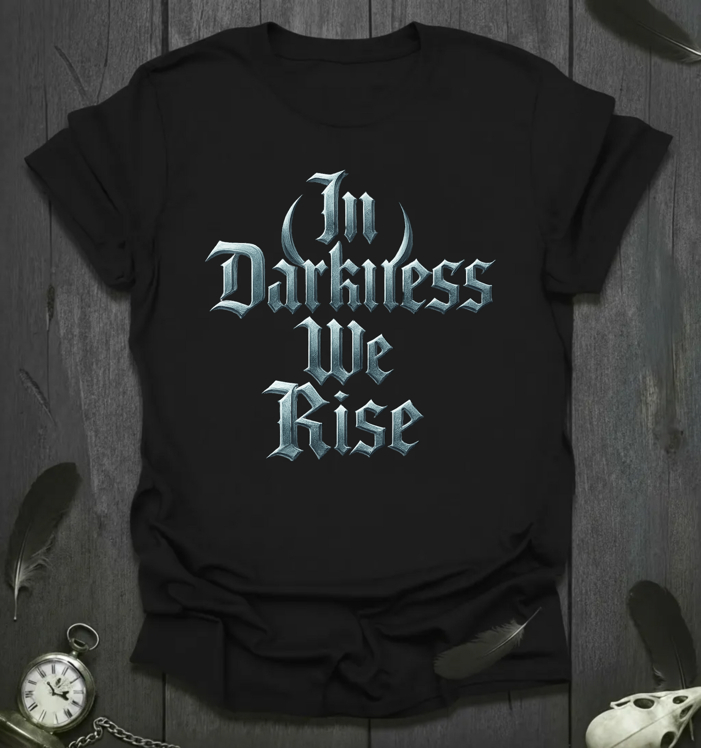 In Darkness We Rise - Blackletter CrestT-Shirt