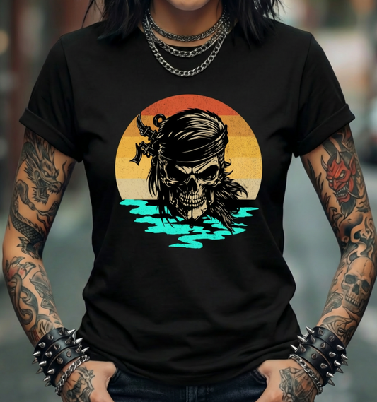 Retro Thrash Pirate - Tropical Sunset Tee