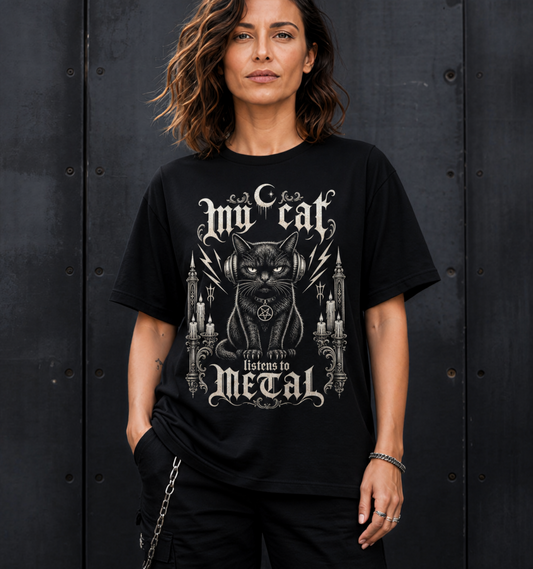 My Cat Listens to Metal T‑Shirt