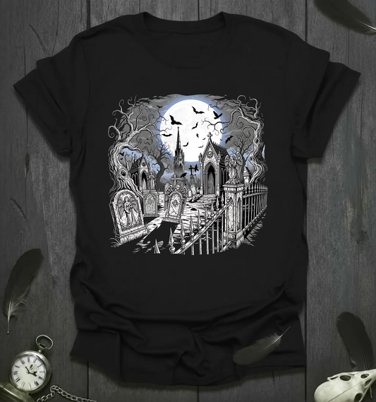 Moonlit Gothic Graveyard Tee