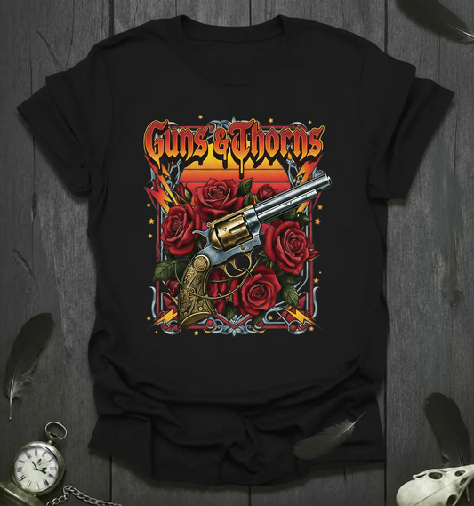 Guns & Thorns: Sunset Revolver T-Shirt
