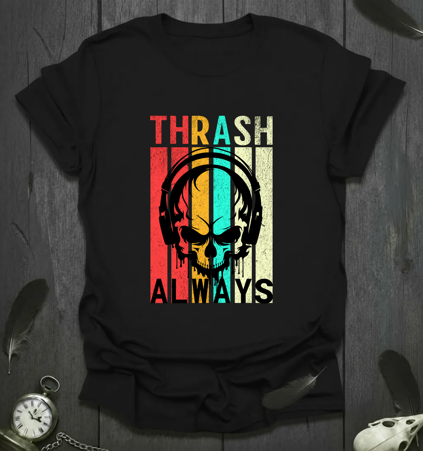 Thrash Always Skull Retro T-Shirt