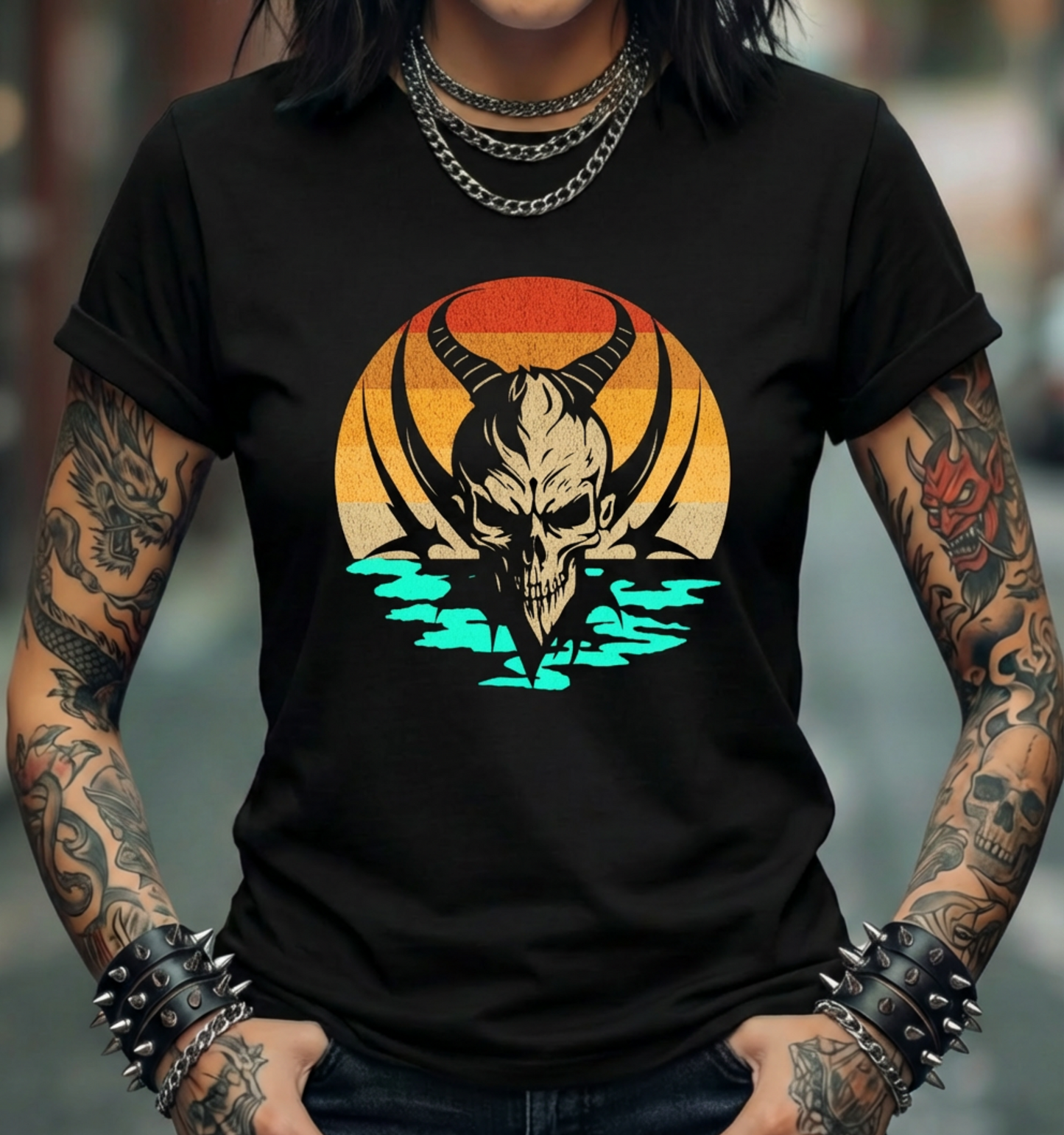 Demon Skull Sunset T-Shirt