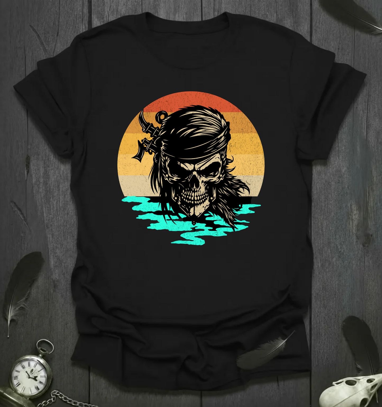 Retro Thrash Pirate - Tropical Sunset Tee