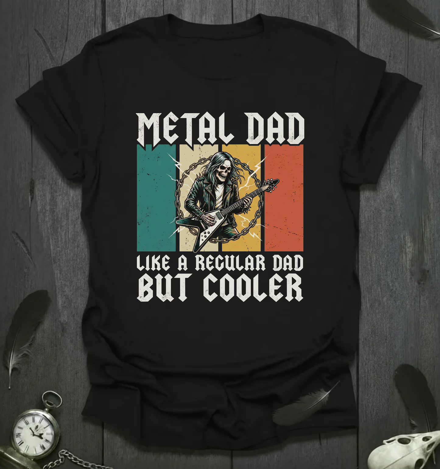 Metal Dad T-Shirt – "Like a Regular Dad but Cooler" Retro Rock Father's Day Tee