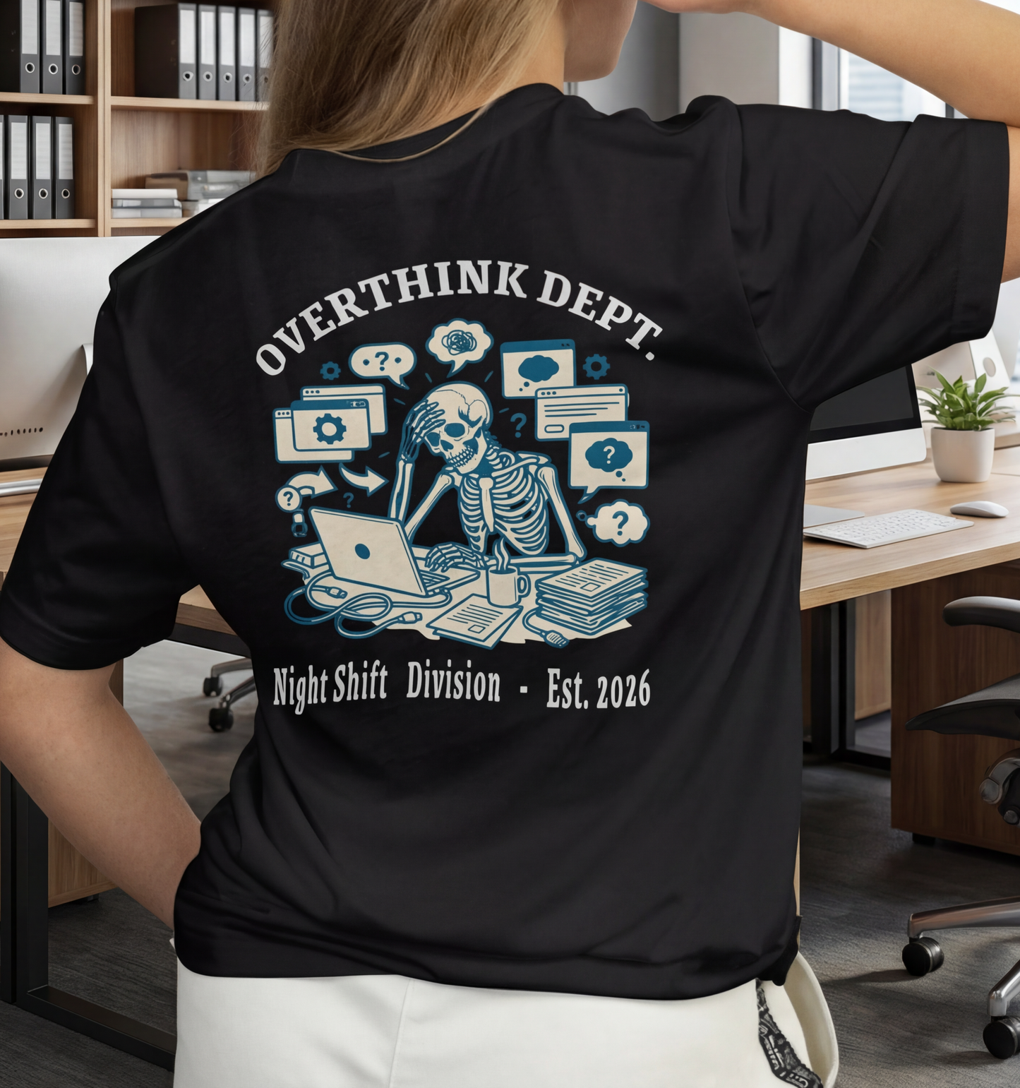 Overthinking Dept. T‑Shirt – Funny Mental Health Shirt for Creatives