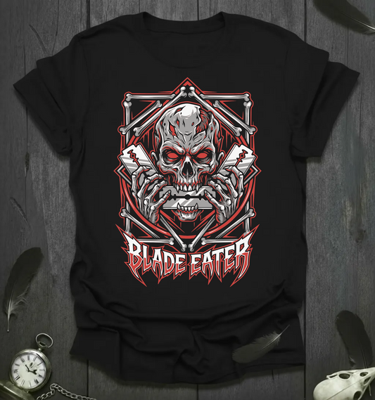 Blade Eater Skull T-Shirt — Gothic Metal Graphic Tee