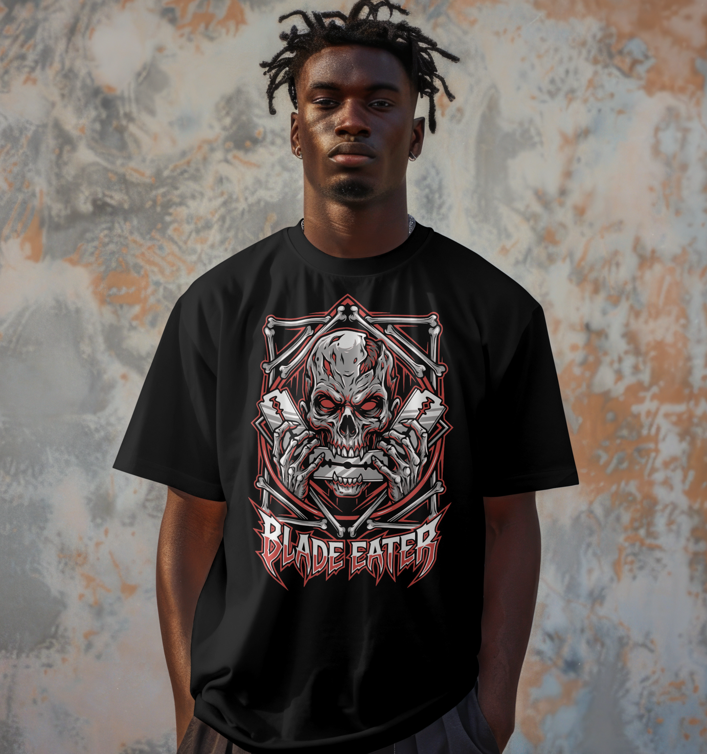 Blade Eater Skull T-Shirt — Gothic Metal Graphic Tee