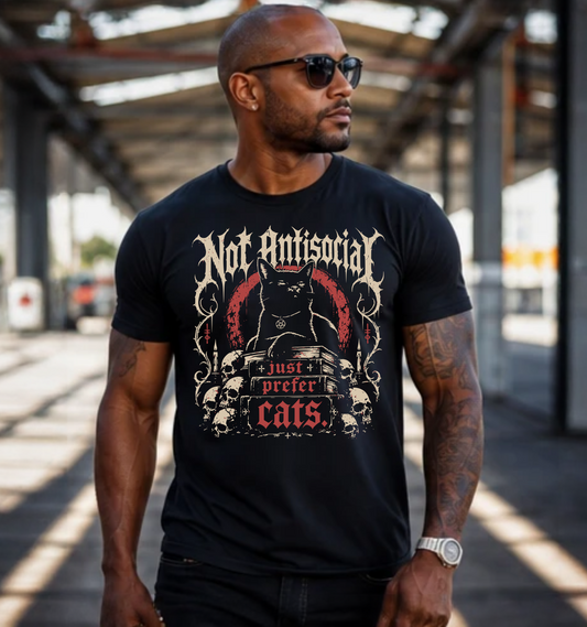 Not Antisocial, Just Prefer Cats T-Shirt