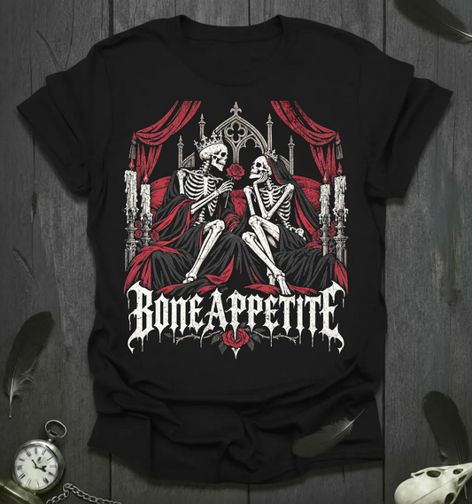 Bone Appetite Gothic Skeleton Couple Gothic T-Shirt