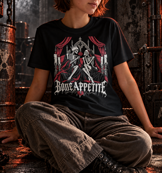 Bone Appetite Gothic Skeleton Couple Gothic T-Shirt