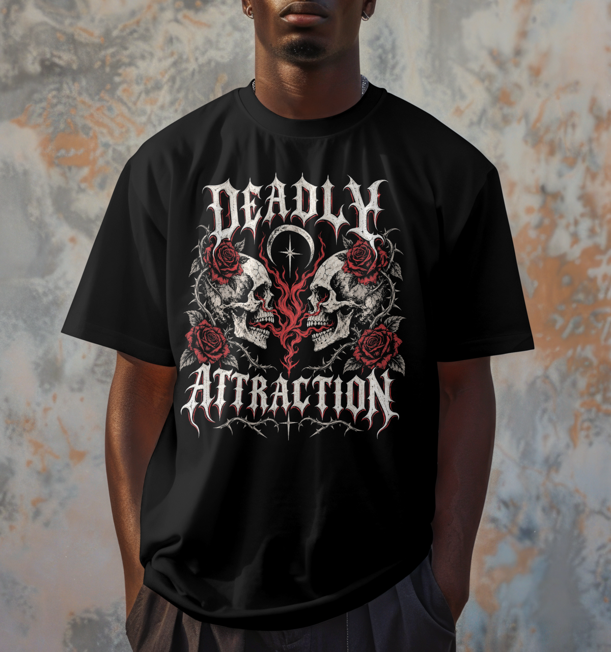 Deadly Attraction Skull & Rose T-Shirt